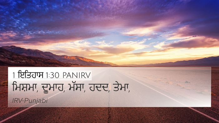 1 ਇਤਿਹਾਸ 1:30 PANIRV Bible Verse Image