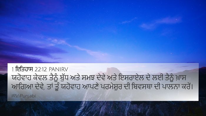 1 ਇਤਿਹਾਸ 22:12 PANIRV Bible Verse Image