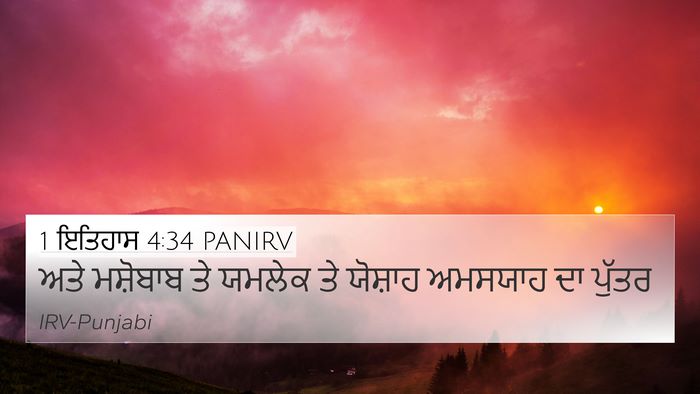 1 ਇਤਿਹਾਸ 4:34 PANIRV Bible Verse Image