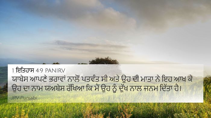 1 ਇਤਿਹਾਸ 4:9 PANIRV 4K Wallpaper - ਯਾਬੇਸ ਆਪਣੇ ਭਰਾਵਾਂ - 4K Wallpaper Bible Verse