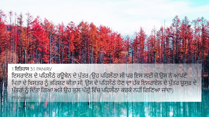 1 ਇਤਿਹਾਸ 5:1 PANIRV Bible Verse Image