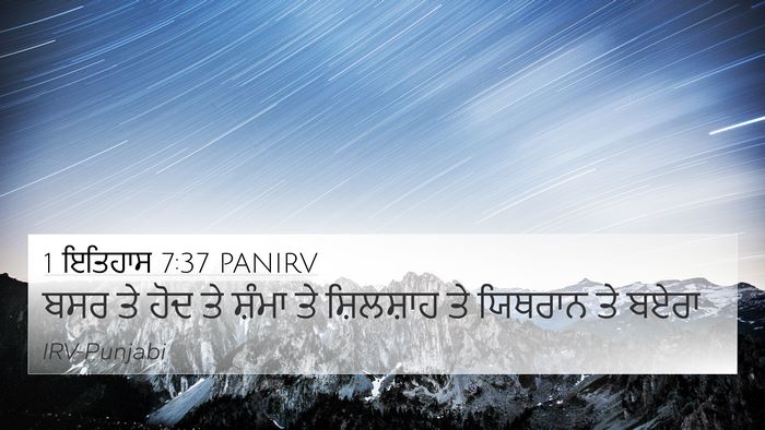 1 ਇਤਿਹਾਸ 7:37 PANIRV 4K Wallpaper - ਬਸਰ ਤੇ ਹੋਦ ਤੇ ਸ਼ੰਮਾ - 4K Wallpaper Bible Verse