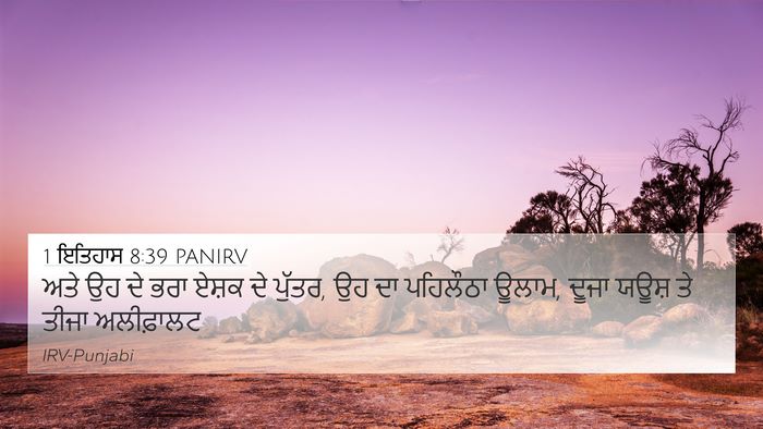 1 ਇਤਿਹਾਸ 8:39 PANIRV 4K Wallpaper - ਅਤੇ ਉਹ ਦੇ ਭਰਾ ਏਸ਼ਕ - 4K Wallpaper Bible Verse