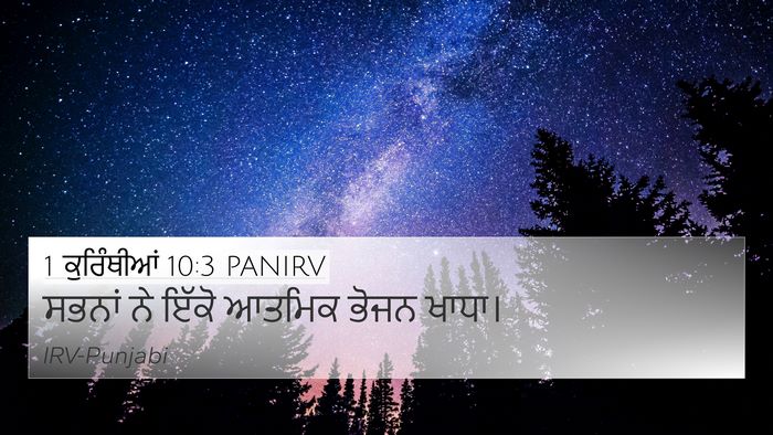 1 ਕੁਰਿੰਥੀਆਂ 10:3 PANIRV 4K Wallpaper - ਸਭਨਾਂ ਨੇ ਇੱਕੋ - 4K Wallpaper Bible Verse