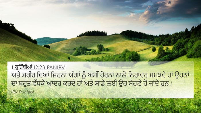 1 ਕੁਰਿੰਥੀਆਂ 12:23 PANIRV 4K Wallpaper - ਅਤੇ ਸਰੀਰ ਦਿਆਂ - 4K Wallpaper Bible Verse