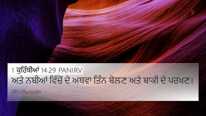 1 ਕੁਰਿੰਥੀਆਂ 14:29 PANIRV Bible Verse Image