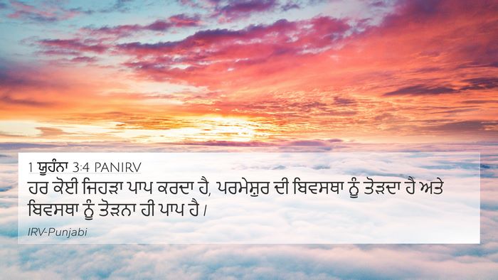 1 ਯੂਹੰਨਾ 3:4 PANIRV Bible Verse Image
