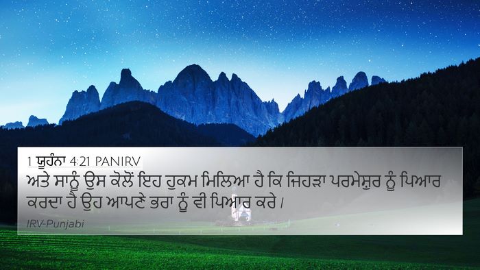 1 ਯੂਹੰਨਾ 4:21 PANIRV Bible Verse Image