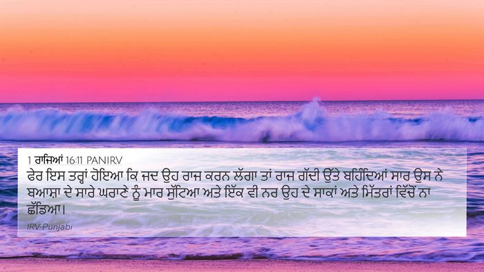 1 ਰਾਜਿਆਂ 16:11 PANIRV Bible Verse Image