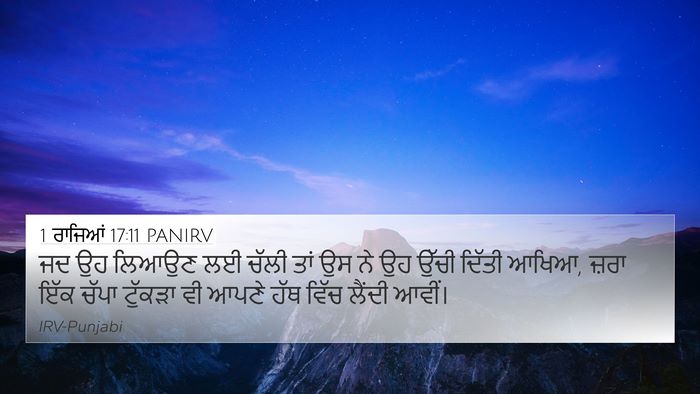 1 ਰਾਜਿਆਂ 17:11 PANIRV 4K Wallpaper - ਜਦ ਉਹ ਲਿਆਉਣ ਲਈ ਚੱਲੀ - 4K Wallpaper Bible Verse