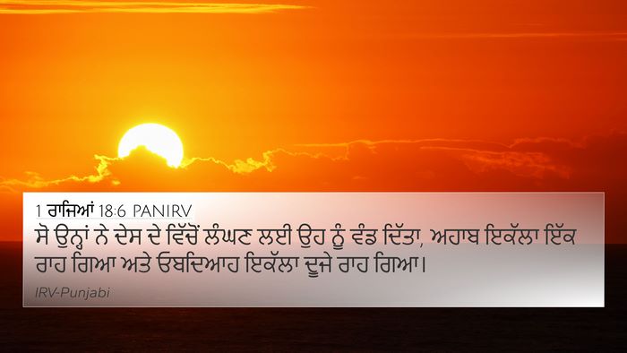 1 ਰਾਜਿਆਂ 18:6 PANIRV 4K Wallpaper - ਸੋ ਉਨ੍ਹਾਂ ਨੇ ਦੇਸ ਦੇ - 4K Wallpaper Bible Verse