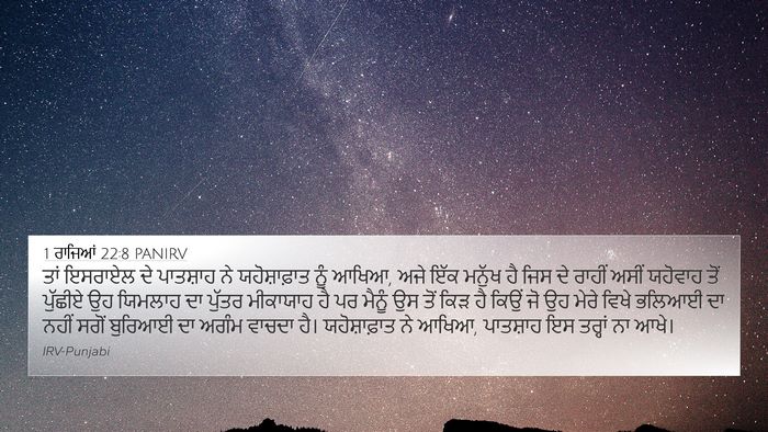 1 ਰਾਜਿਆਂ 22:8 PANIRV Bible Verse Image