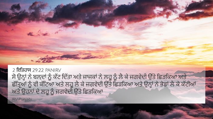 2 ਇਤਿਹਾਸ 29:22 PANIRV Bible Verse Image
