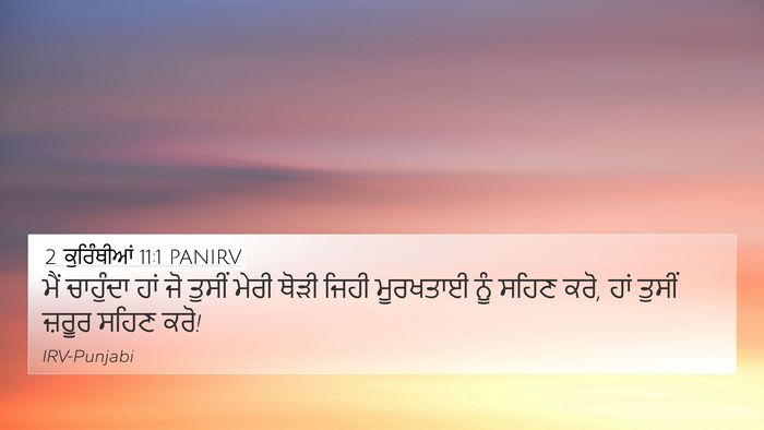 2 ਕੁਰਿੰਥੀਆਂ 11:1 PANIRV Bible Verse Image