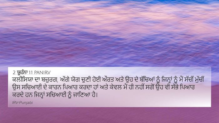 2 ਯੂਹੰਨਾ 1:1 PANIRV Bible Verse Image