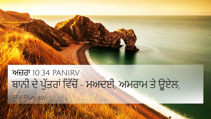 ਅਜ਼ਰਾ 10:34 PANIRV 4K Wallpaper - ਬਾਨੀ ਦੇ ਪੁੱਤਰਾਂ - 4K Wallpaper Bible Verse