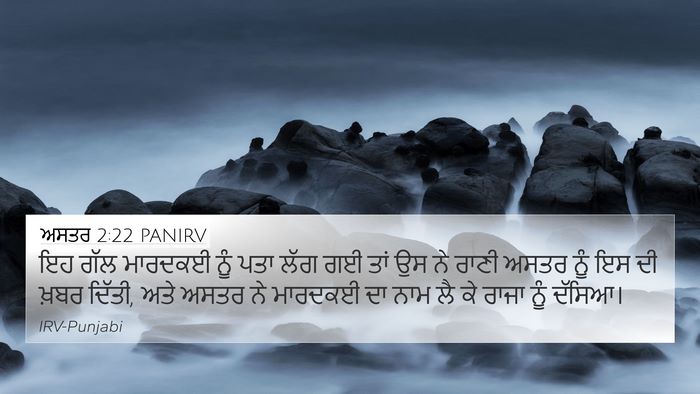 ਅਸਤਰ 2:22 PANIRV 4K Wallpaper - ਇਹ ਗੱਲ ਮਾਰਦਕਈ ਨੂੰ - 4K Wallpaper Bible Verse