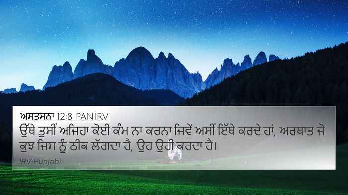 ਅਸਤਸਨਾ 12:8 PANIRV Bible Verse Image