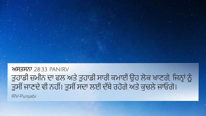 ਅਸਤਸਨਾ 28:33 PANIRV Bible Verse Image