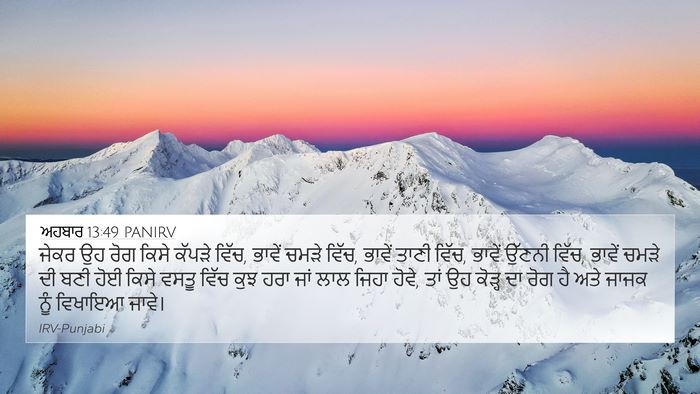 ਅਹਬਾਰ 13:49 PANIRV 4K Wallpaper - ਜੇਕਰ ਉਹ ਰੋਗ ਕਿਸੇ - 4K Wallpaper Bible Verse