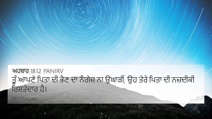 ਅਹਬਾਰ 18:12 PANIRV 4K Wallpaper - ਤੂੰ ਆਪਣੇ ਪਿਤਾ ਦੀ - 4K Wallpaper Bible Verse