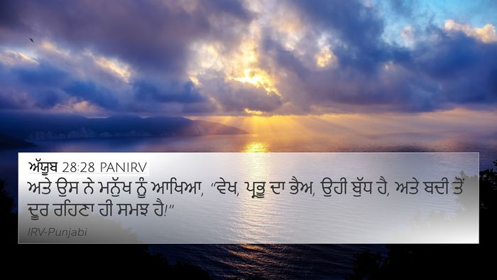 ਅੱਯੂਬ 28:28 PANIRV Bible Verse Image