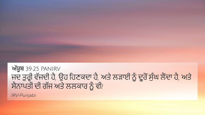 ਅੱਯੂਬ 39:25 PANIRV Bible Verse Image