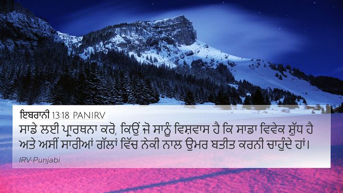 ਇਬਰਾਨੀ 13:18 PANIRV Bible Verse Image
