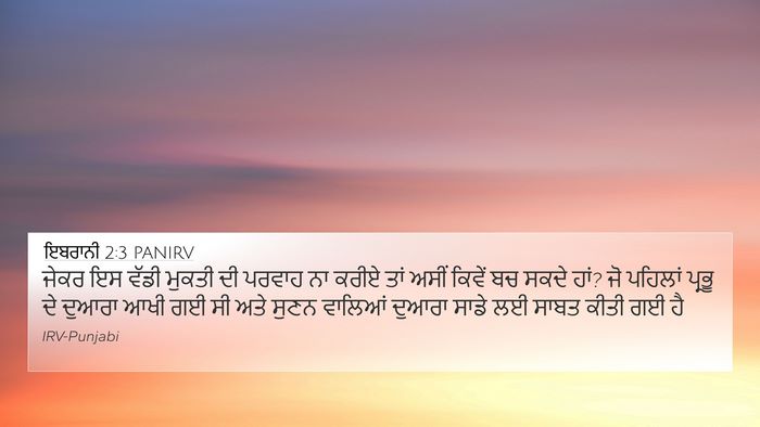 ਇਬਰਾਨੀ 2:3 PANIRV Bible Verse Image