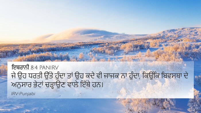 ਇਬਰਾਨੀ 8:4 PANIRV 4K Wallpaper - ਜੇ ਉਹ ਧਰਤੀ ਉੱਤੇ - 4K Wallpaper Bible Verse