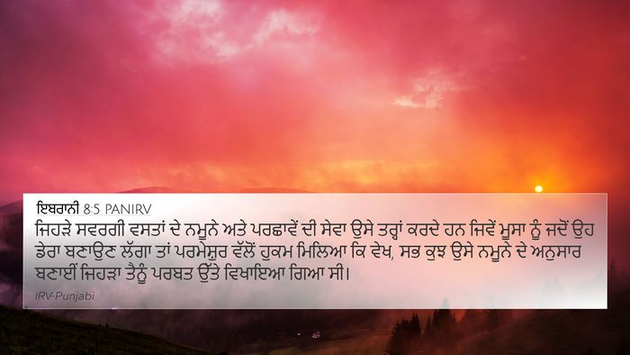 ਇਬਰਾਨੀ 8:5 PANIRV Bible Verse Image