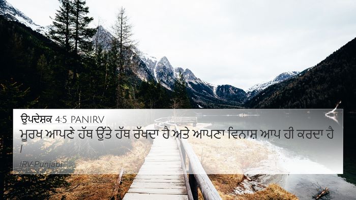 ਉਪਦੇਸ਼ਕ 4:5 PANIRV 4K Wallpaper - ਮੂਰਖ ਆਪਣੇ ਹੱਥ ਉੱਤੇ - 4K Wallpaper Bible Verse