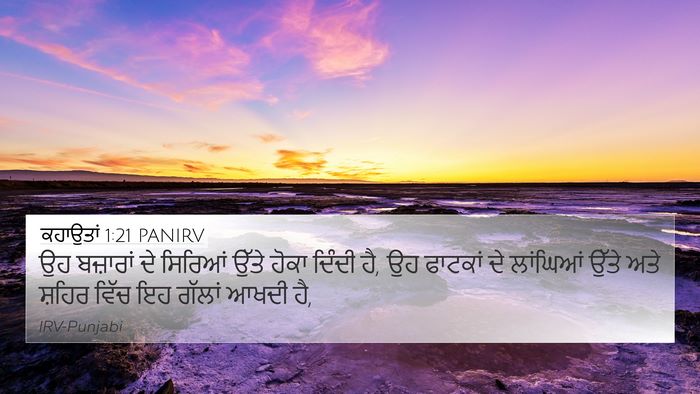 ਕਹਾਉਤਾਂ 1:21 PANIRV Bible Verse Image