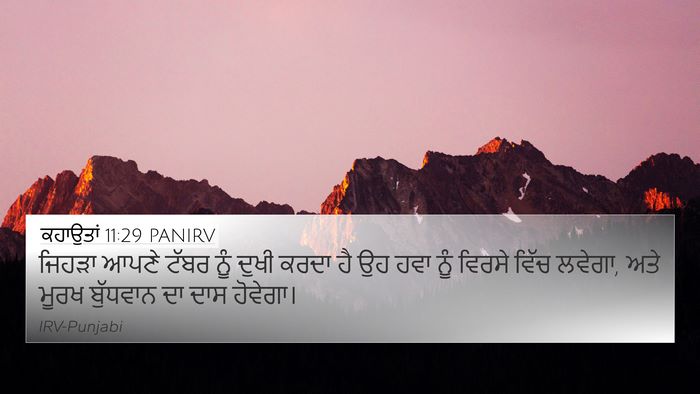 ਕਹਾਉਤਾਂ 11:29 PANIRV Bible Verse Image