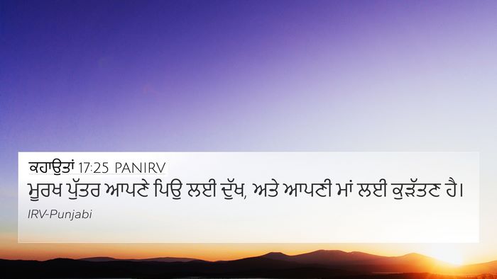 ਕਹਾਉਤਾਂ 17:25 PANIRV Bible Verse Image