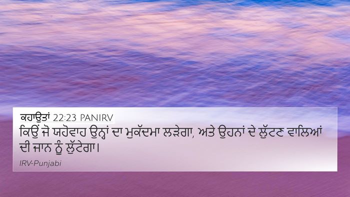 ਕਹਾਉਤਾਂ 22:23 PANIRV Bible Verse Image