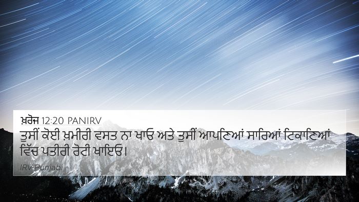 ਖ਼ਰੋਜ 12:20 PANIRV 4K Wallpaper - ਤੁਸੀਂ ਕੋਈ ਖ਼ਮੀਰੀ - 4K Wallpaper Bible Verse