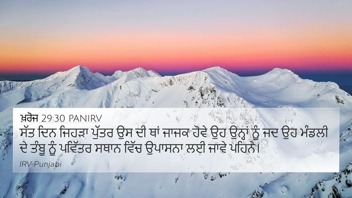 ਖ਼ਰੋਜ 29:30 PANIRV Bible Verse Image