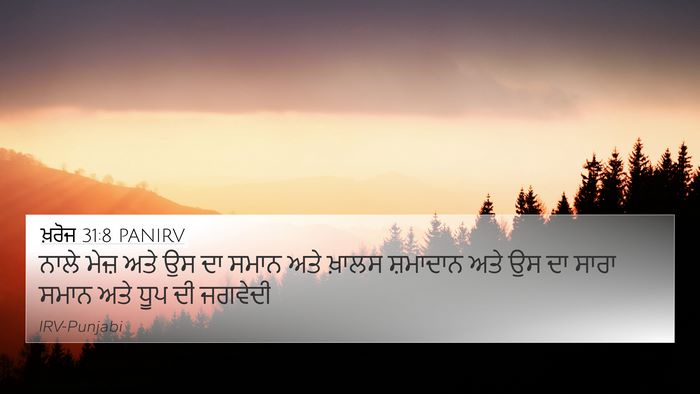 ਖ਼ਰੋਜ 31:8 PANIRV Bible Verse Image