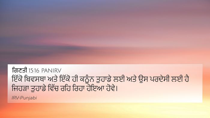 ਗਿਣਤੀ 15:16 PANIRV Bible Verse Image