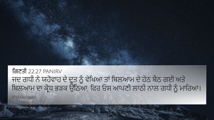 ਗਿਣਤੀ 22:27 PANIRV 4K Wallpaper - ਜਦ ਗਧੀ ਨੇ ਯਹੋਵਾਹ ਦੇ - 4K Wallpaper Bible Verse