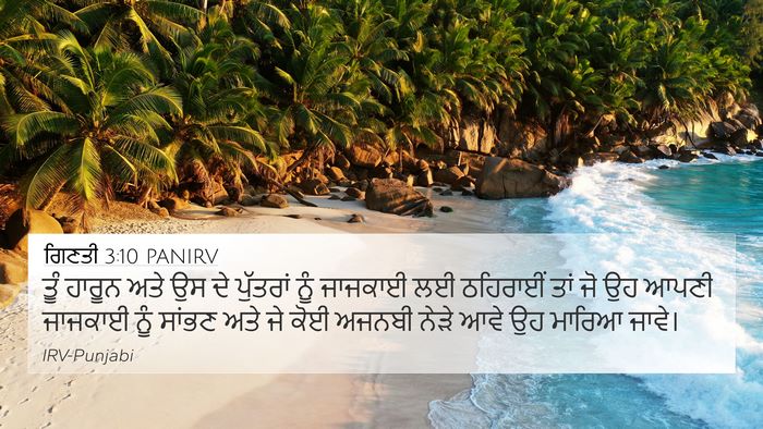 ਗਿਣਤੀ 3:10 PANIRV 4K Wallpaper - ਤੂੰ ਹਾਰੂਨ ਅਤੇ ਉਸ ਦੇ - 4K Wallpaper Bible Verse