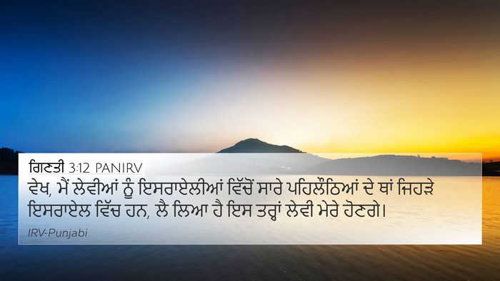 ਗਿਣਤੀ 3:12 PANIRV 4K Wallpaper - ਵੇਖ, ਮੈਂ ਲੇਵੀਆਂ ਨੂੰ - 4K Wallpaper Bible Verse