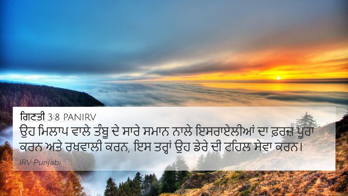 ਗਿਣਤੀ 3:8 PANIRV 4K Wallpaper - ਉਹ ਮਿਲਾਪ ਵਾਲੇ ਤੰਬੂ - 4K Wallpaper Bible Verse