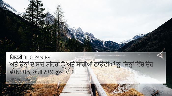 ਗਿਣਤੀ 31:10 PANIRV 4K Wallpaper - ਅਤੇ ਉਨ੍ਹਾਂ ਦੇ ਸਾਰੇ - 4K Wallpaper Bible Verse