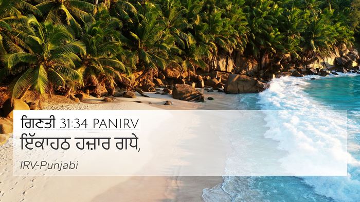 ਗਿਣਤੀ 31:34 PANIRV 4K Wallpaper - ਇੱਕਾਹਠ ਹਜ਼ਾਰ - 4K Wallpaper Bible Verse