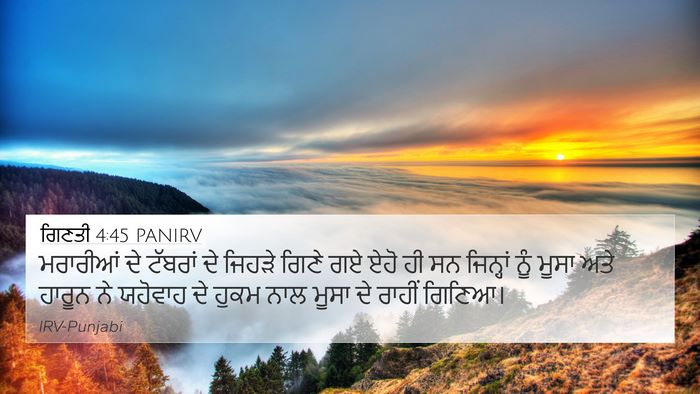 ਗਿਣਤੀ 4:45 PANIRV 4K Wallpaper - ਮਰਾਰੀਆਂ ਦੇ ਟੱਬਰਾਂ - 4K Wallpaper Bible Verse