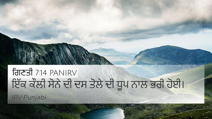 ਗਿਣਤੀ 7:14 PANIRV 4K Wallpaper - ਇੱਕ ਕੌਲੀ ਸੋਨੇ ਦੀ ਦਸ - 4K Wallpaper Bible Verse