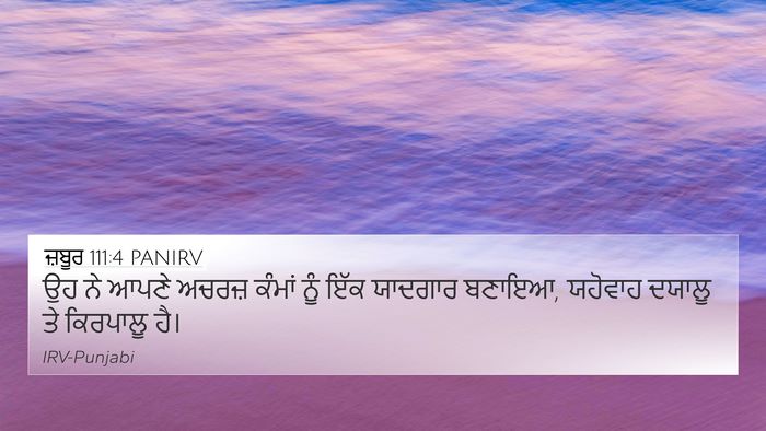 ਜ਼ਬੂਰ 111:4 PANIRV Bible Verse Image