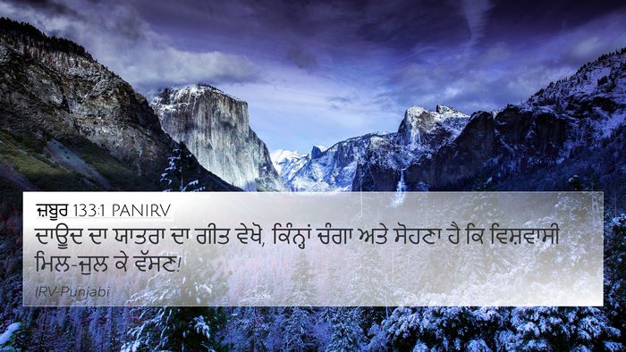ਜ਼ਬੂਰ 133:1 PANIRV Bible Verse Image